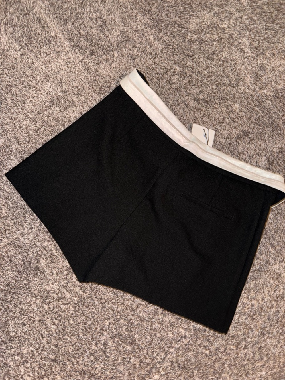 Zara Black Skort with Cream Waistband Detail - Picture 3 of 4
